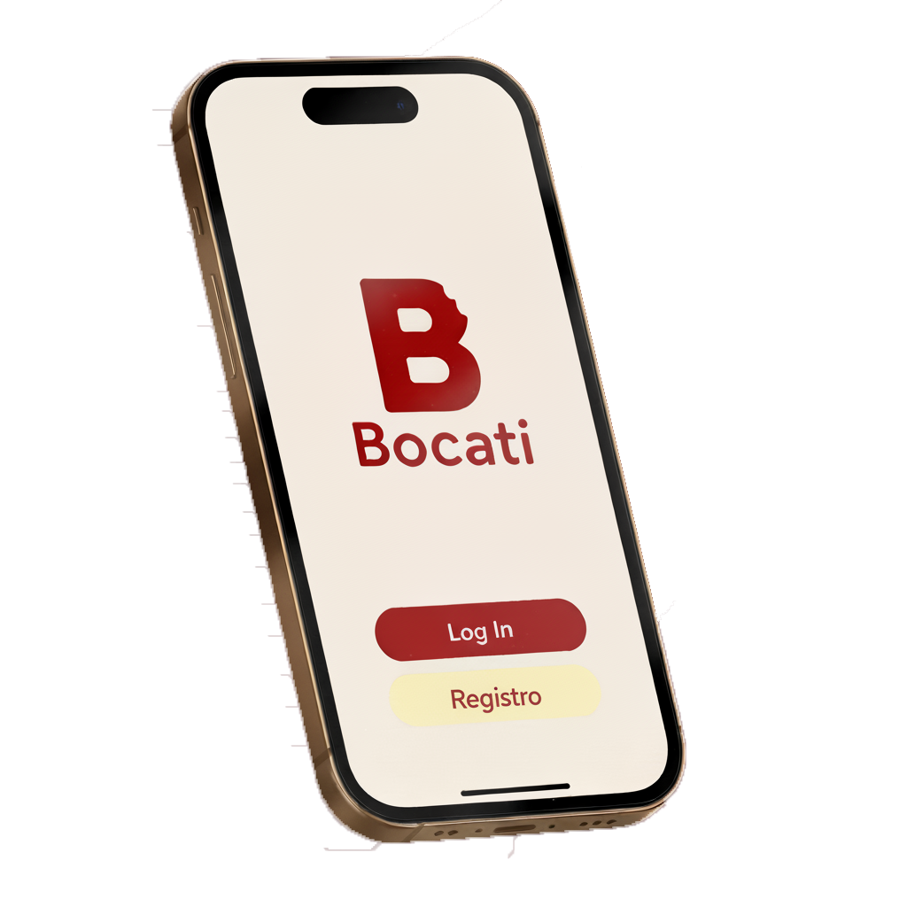 Mockup de Bocati mostrando el acceso a la app